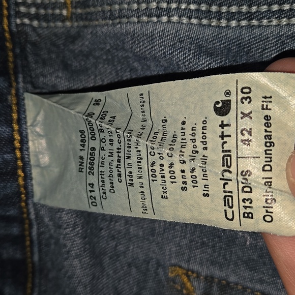 Carhartt Original Dungaree Fit Carpenter Jeans B13DPS 42x30 - Picture 8 of 11